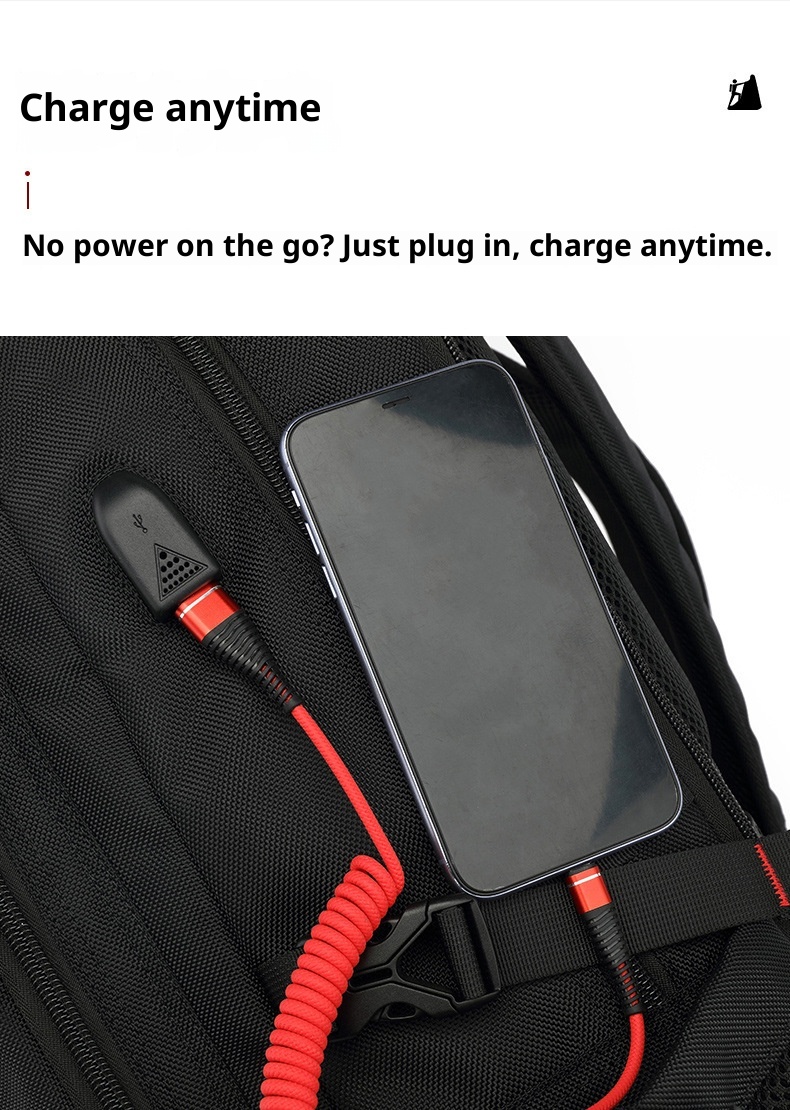 Sac à dos de randonnée ActiveGo, grande capacité, avec port USB, pour femmes et hommes, idéal pour les voyages d'affaires et de loisirs. Respirant._voghion.com