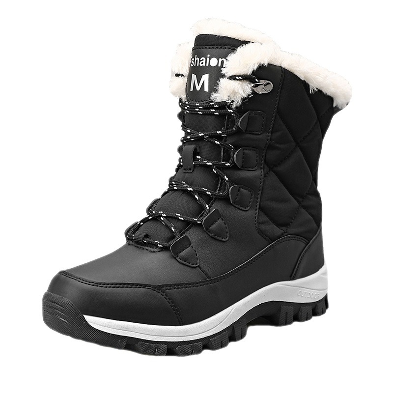 Zees Nieuwe Winter Sneeuwlaarzen Dames Van Jinjiang Fabriek, Halfhoog, Warm, Fleecegevoerd, Verdikt, Outdoor Ski Katoenen Schoenen Voor_voghion.com