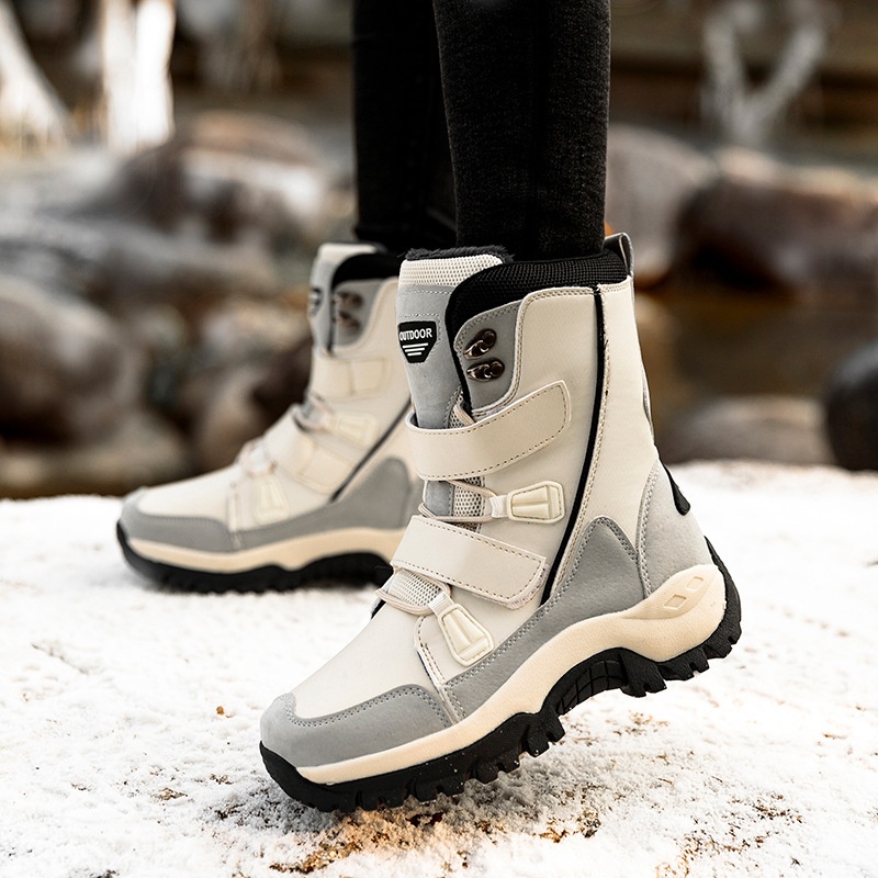 Zees Zees Noordoost Warme Sneeuw Outdoor Skischoenen Katoenen Schoenen Dames Winter Fleece Gevoerd Verdikt Mode Hoge Laarzen Waterdicht_voghion.com