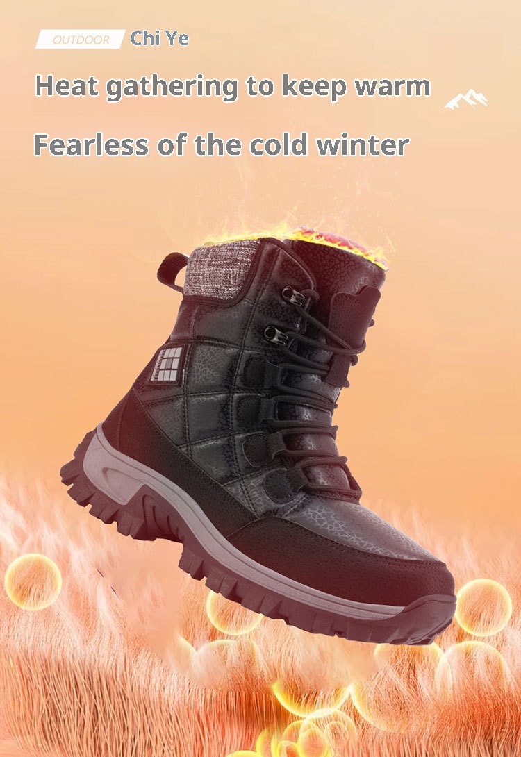 Botas de esqui Zees Winter Snow Outdoor Walking, forradas com lã, grossas e quentes, para casal, ideais para temperaturas extremamente baixas de até -40 graus no nordeste dos EUA._voghion.com