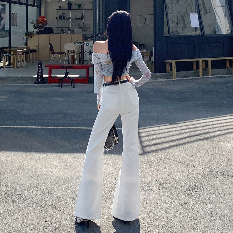ChicShe Non-Tight Flared Jeans For Women, Autumn New High-Waist Design, Retro Loose Wide-Leg Floor-Length Bell-Bottom Pants_voghion.com