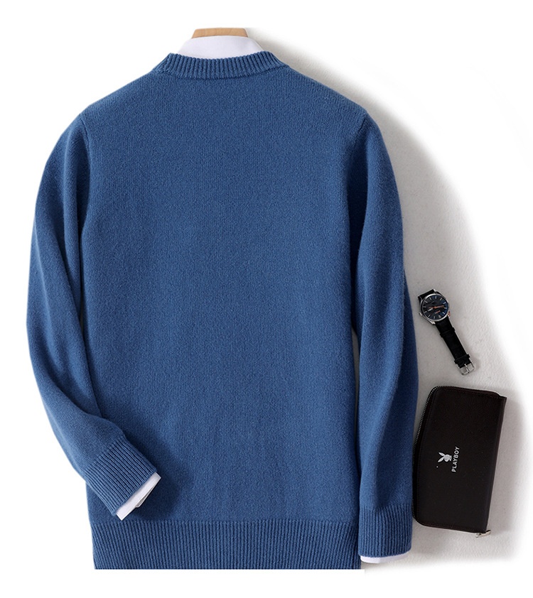 ragazzo ragazzo ragazzo autunno inverno nuovo 100% lana da uomo maglione girocollo caldo spesso camicia di base lavorata a maglia casual_voghion.com