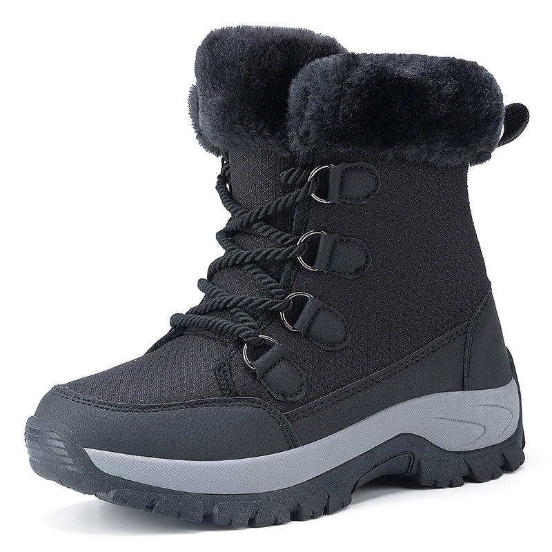 Zees Zees Foreign Trade Export Snow Men' Mid-Calf Women' Winter Fleece-Lined High-Top Warm Ski Boot Northeat Large Cotton_voghion.com