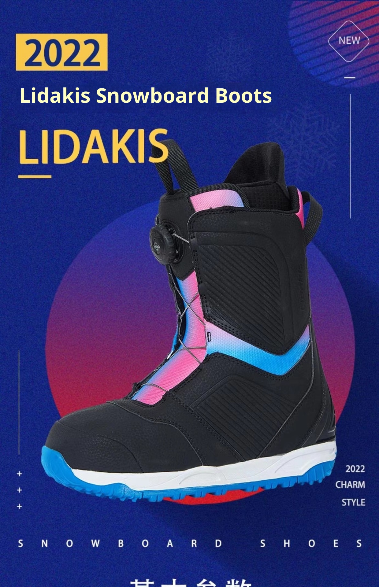 Zees 22 Neue, sofort lieferbare Snowboard-Skischuhe mit Stahlschnalle für Damen – Schnell anzuziehen, stoßdämpfend, rutschfest und warm._voghion.com