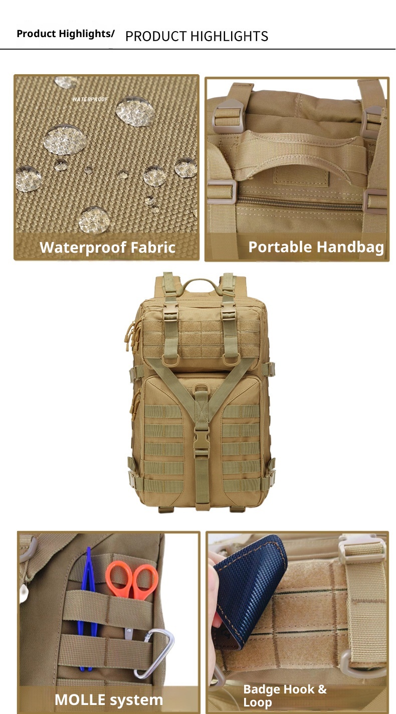 ActiveGo Camouflage Sports Outdoor Hiking Mountaineering Bag Camping Multifunctional Tactical Backpack Large Capacity_voghion.com