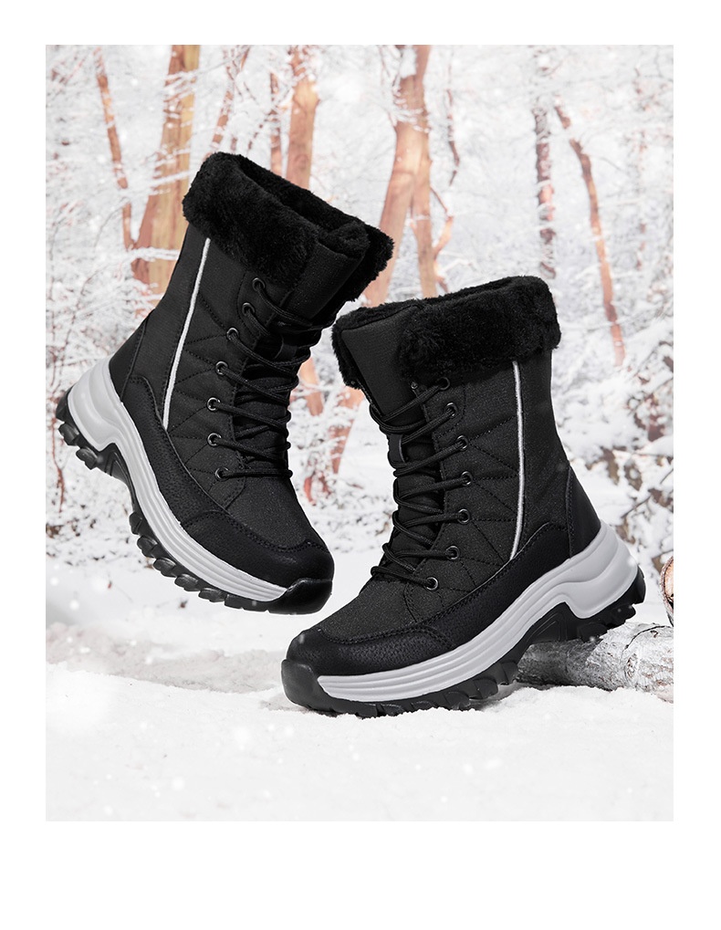 Zees Women's Boots With Fleece Lining, Thickened, Subzero Cold Resistant, Thick Sole, Waterproof, Non-Slip, Northeastern_voghion.com