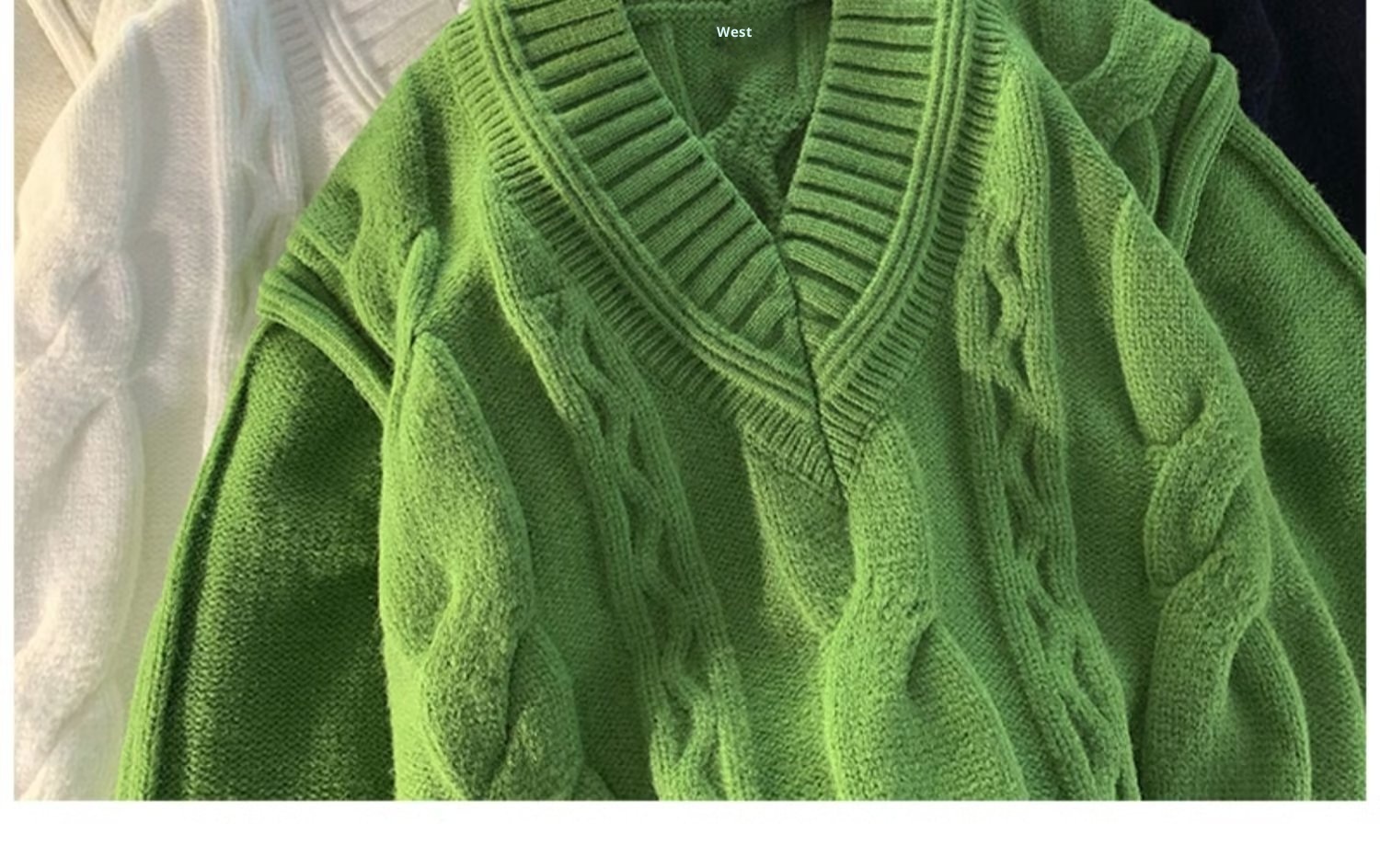 Pull Boy Boy blanc à col en V pour homme, en maille torsadée épaisse et 3D, style rétro tendance et décontracté._voghion.com