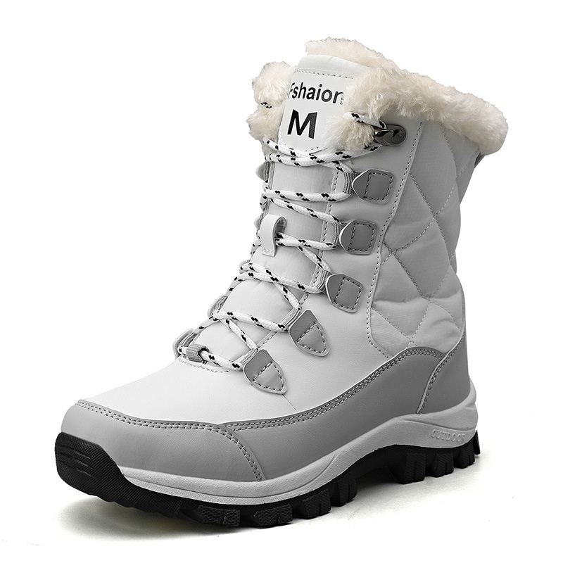 Zees Zees 2024 New Cross-Border Winter Snow Boots For Women, Mid-Calf, Warm, Fleece-Lined, Thickened, Northeast Outdoor Ski Cotton_voghion.com
