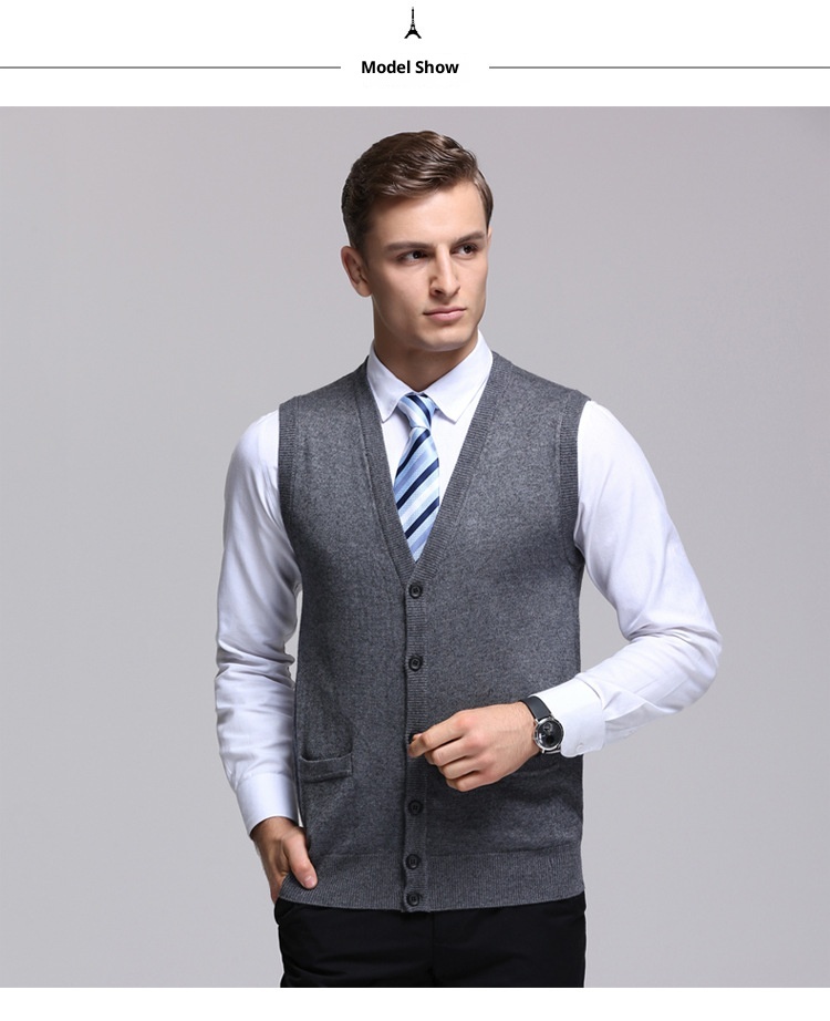 boy Boy Boy Knitted Korean Style Youth Fashion Sleeveless Men's Cardigan Vest Outerwear Casual Trendy Sweater For Men_voghion.com