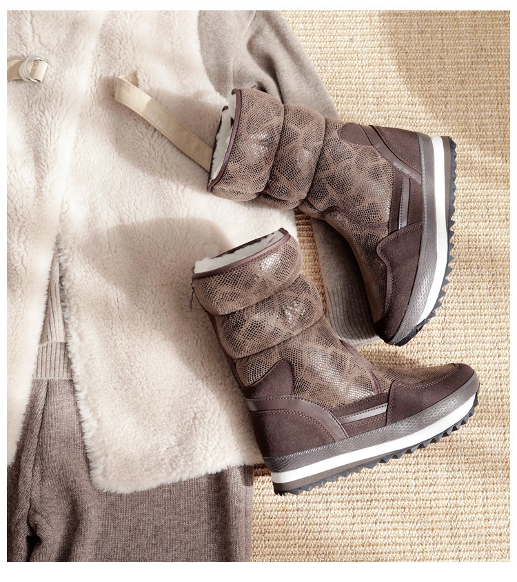 Zees Winter New Wool Thickened Snowproof Anti-Slip Warm Ski Lightweight Mid-Calf Cotton Shoes Women Snow Boots_voghion.com