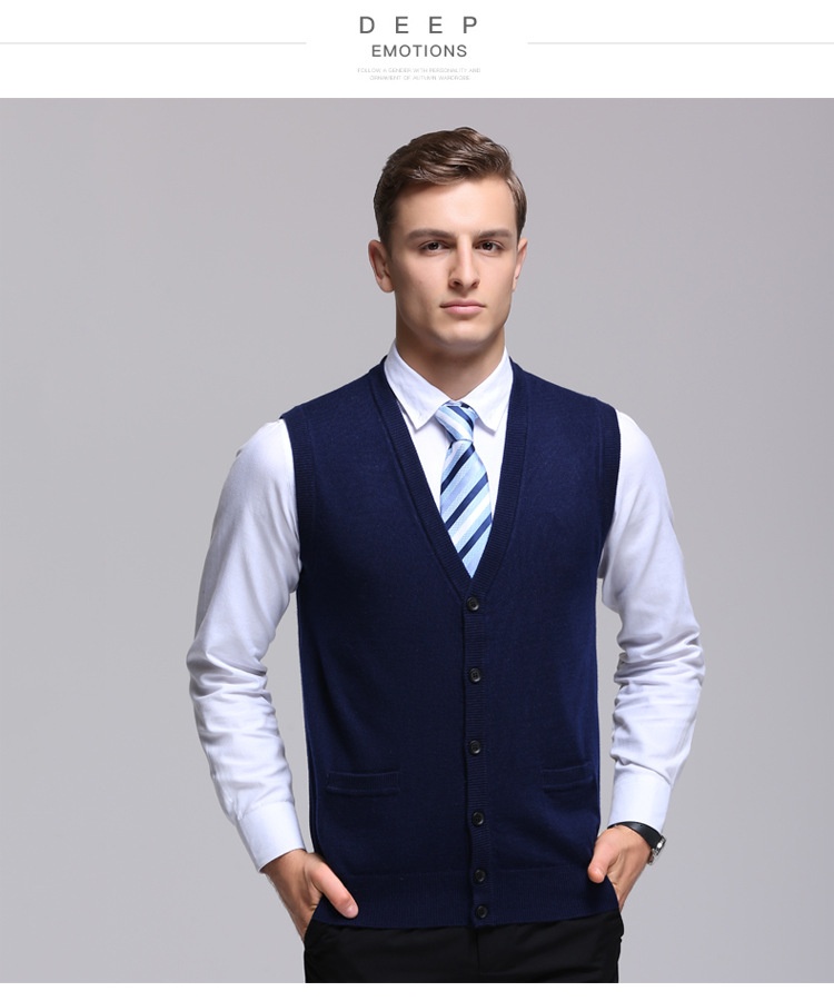 boy Boy Boy Knitted Korean Style Youth Fashion Sleeveless Men's Cardigan Vest Outerwear Casual Trendy Sweater For Men_voghion.com