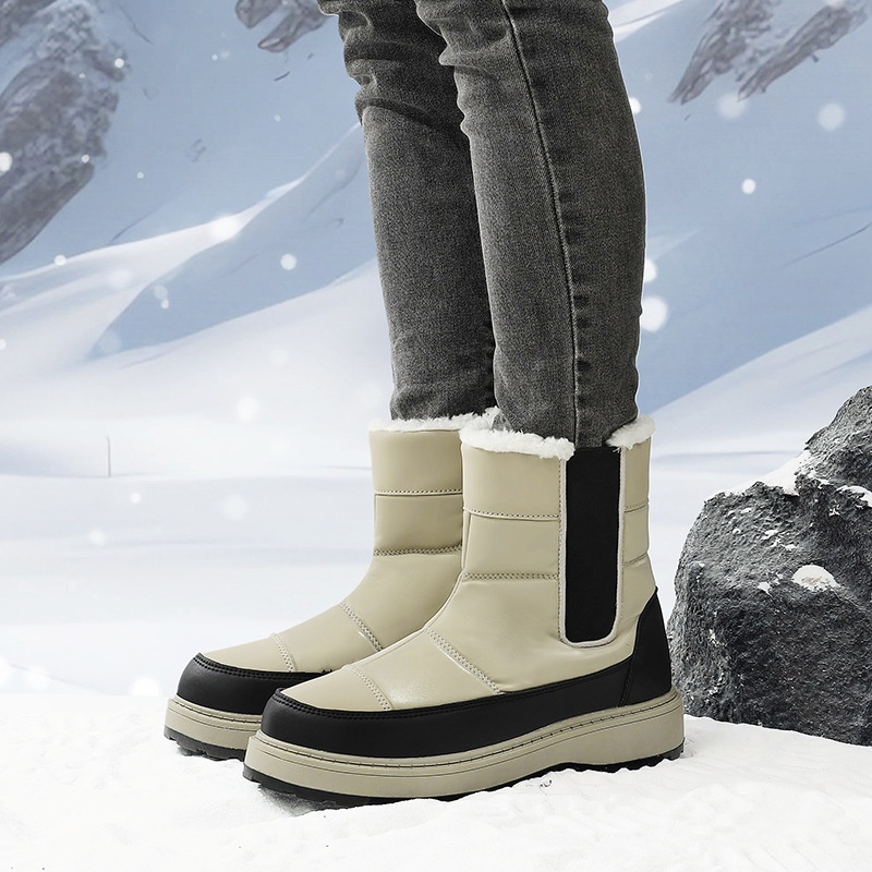Zees Winter Wasserdichte Anti-Rutsch Schneestiefel Schlupfstiefel Leicht Warme Nordost Ski Baumwollschuhe_voghion.com