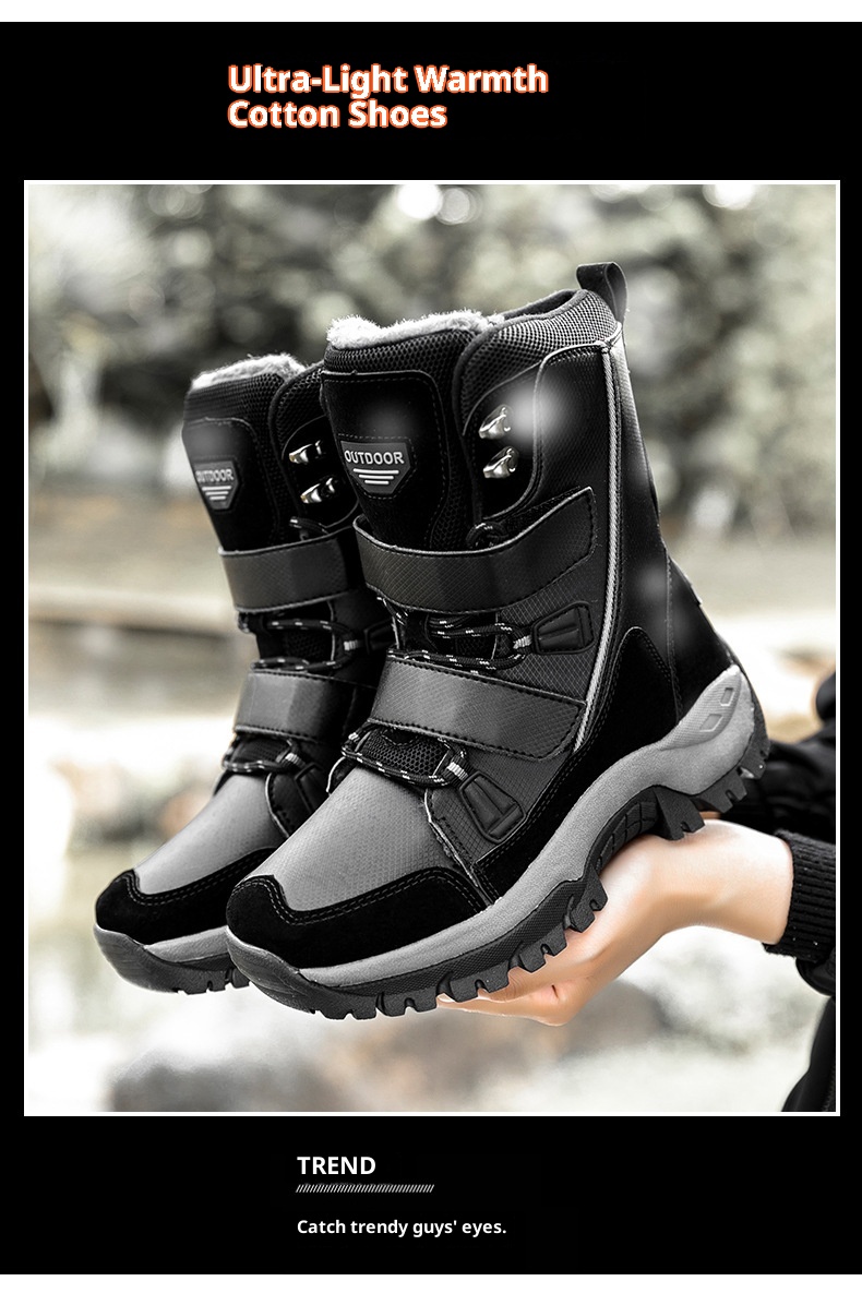 Zees Zees Noordoost Warme Sneeuw Outdoor Skischoenen Katoenen Schoenen Dames Winter Fleece Gevoerd Verdikt Mode Hoge Laarzen Waterdicht_voghion.com