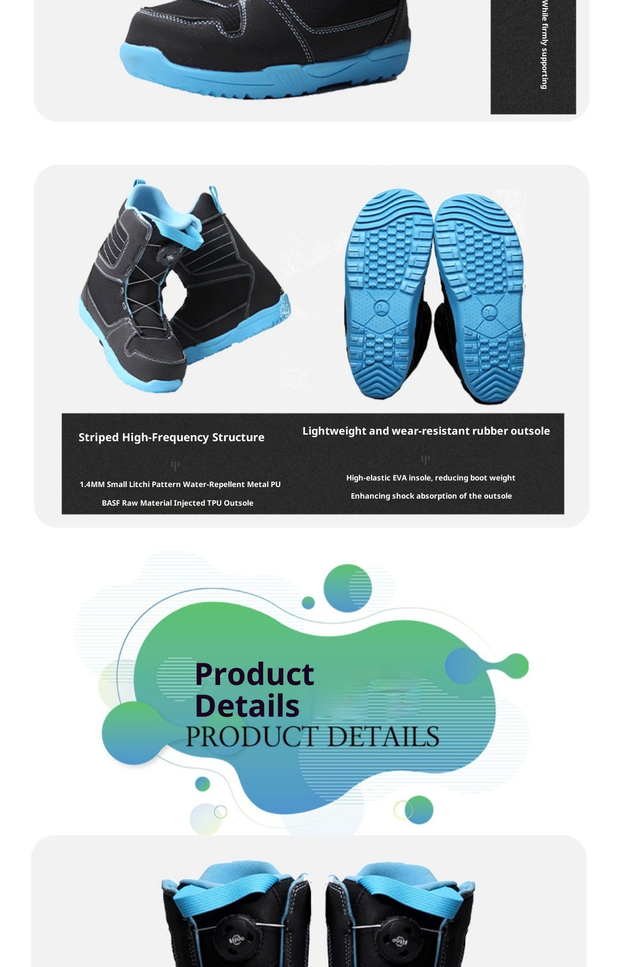 Zees Kinder-Skischuhe für Anfänger mit BOA-Stahlschnalle, schnell anzuziehen, bequem und warm_voghion.com