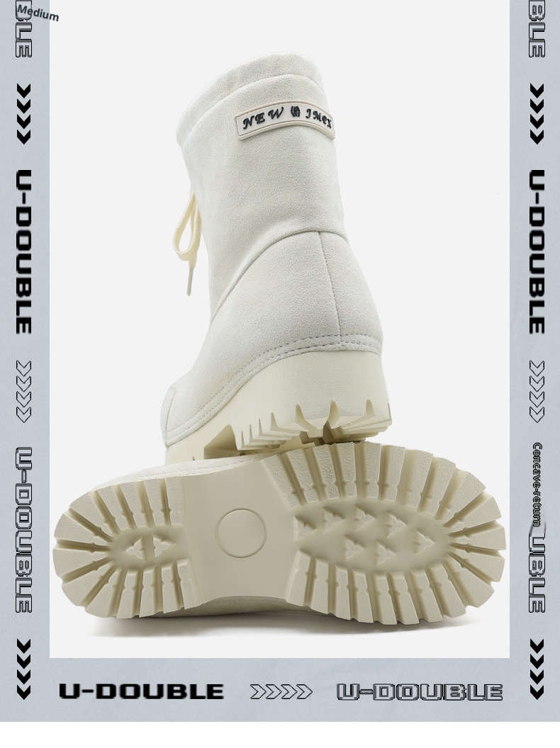 Zees Zees 2025 Winter New Thick-Soled Fashionable Drawstring Big-Toe Snow Boots For Women, Non-Slip Ugly-Cute Ski Thickened Warm_voghion.com