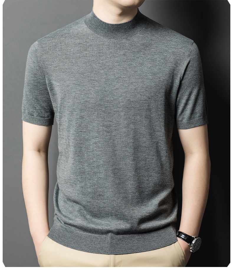 ragazzo Ragazzo Ragazzo 6 Maglione di lana Manica corta Casual Business Intimo Maglieria di base di alta qualità da uomo_voghion.com