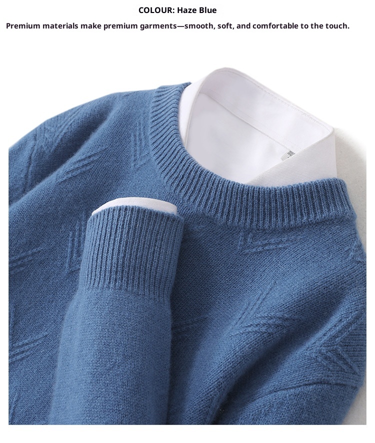 ragazzo ragazzo ragazzo autunno inverno nuovo 100% lana da uomo maglione girocollo caldo spesso camicia di base lavorata a maglia casual_voghion.com