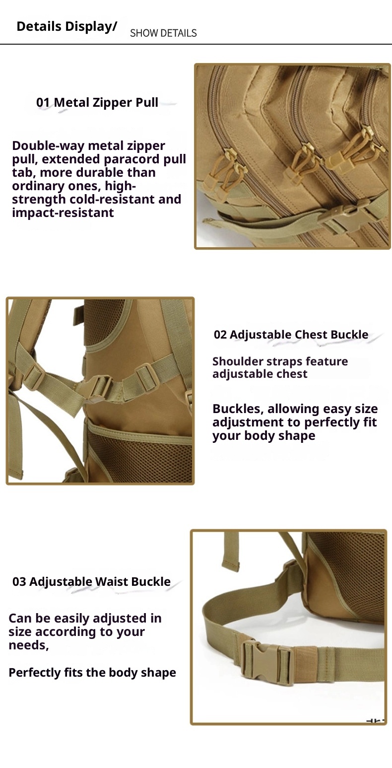 ActiveGo Camouflage Sports Outdoor Hiking Mountaineering Bag Camping Multifunctional Tactical Backpack Large Capacity_voghion.com