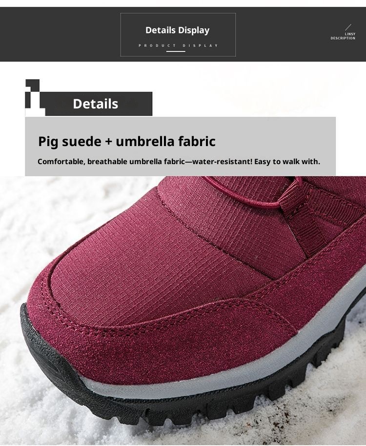 Zees Winter Outdoor High Top Waterproof Non-Slip Fleece-Lined Thick Sole Height Increasing Warm Snow Ski Boots For Women Size_voghion.com