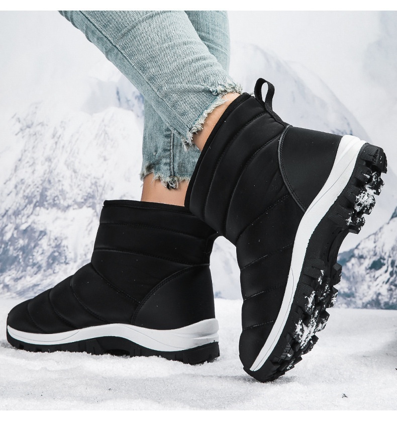 Zees Zees 2023 New Large Size Winter Fleece-Lined Warm Snow For Women Thickened Ski Cold-Proof Sports Cotton Shoes Short Boots_voghion.com