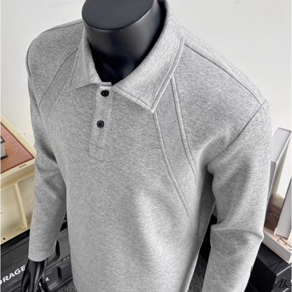 Polo patchwork rétro américain Boy pour homme, marque tendance printemps-automne, coupe ample et décontractée à manches longues_voghion.com