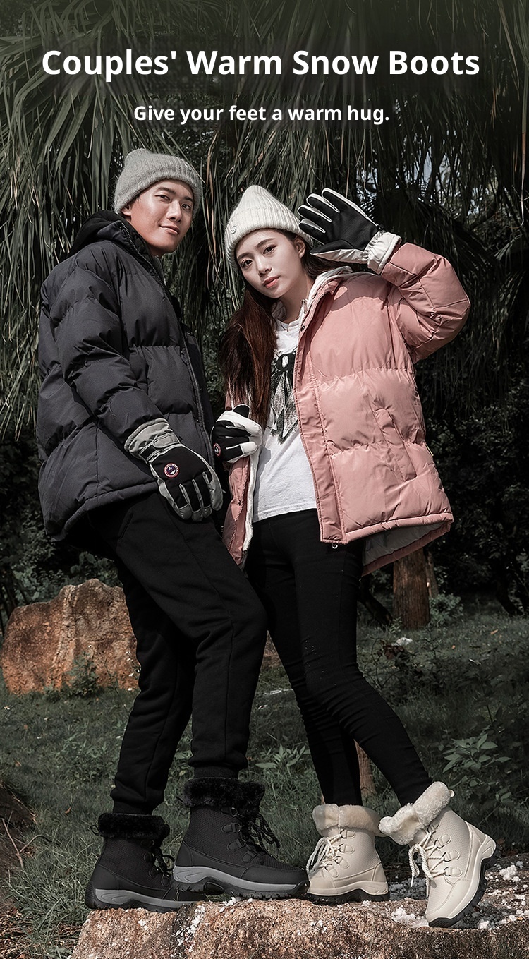 Zees Zees Foreign Trade Export Snow Men' Mid-Calf Women' Winter Fleece-Lined High-Top Warm Ski Boot Northeat Large Cotton_voghion.com