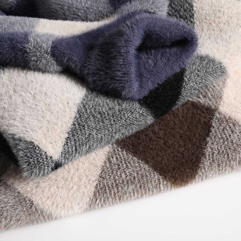 Maglione in lana di visone spesso per ragazzi, maglione invernale alla moda con collo alto per la scuola media e superiore_voghion.com