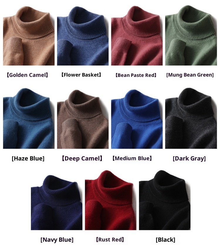 Boy Boy Boy Herren-Rollkragenpullover aus 100 % reiner Wolle, dick gefüttert, Herbst/Winter 2023, Strickpullover aus Kaschmir, lässig und vielseitig_voghion.com