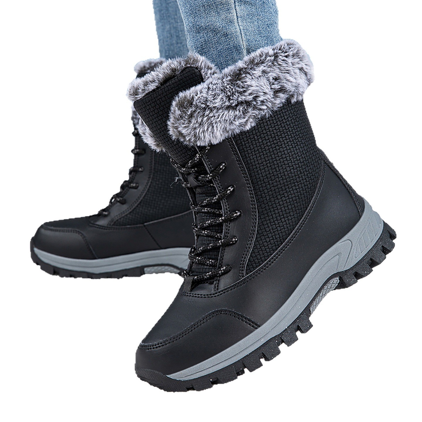 Zees Zees Northeast Snow voor mannen en vrouwen 2025 Winter Fleece-gevoerde, verdikte, warme katoenen schoenen, antislip, waterdicht, outdoor skischoenen_voghion.com