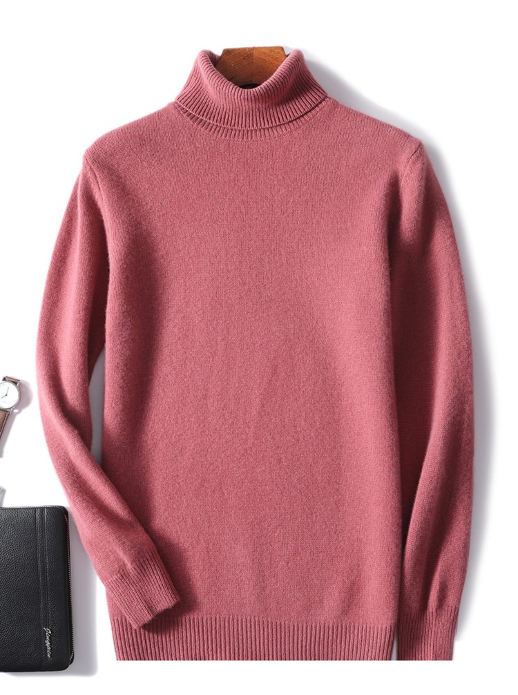 Boy Boy Boy Herren-Rollkragenpullover aus 100 % reiner Wolle, dick gefüttert, Herbst/Winter 2023, Strickpullover aus Kaschmir, lässig und vielseitig_voghion.com