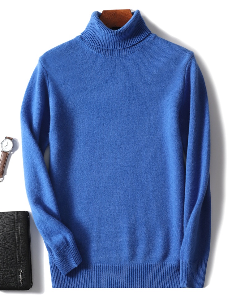 Boy Boy Boy Herren-Rollkragenpullover aus 100 % reiner Wolle, dick gefüttert, Herbst/Winter 2023, Strickpullover aus Kaschmir, lässig und vielseitig_voghion.com