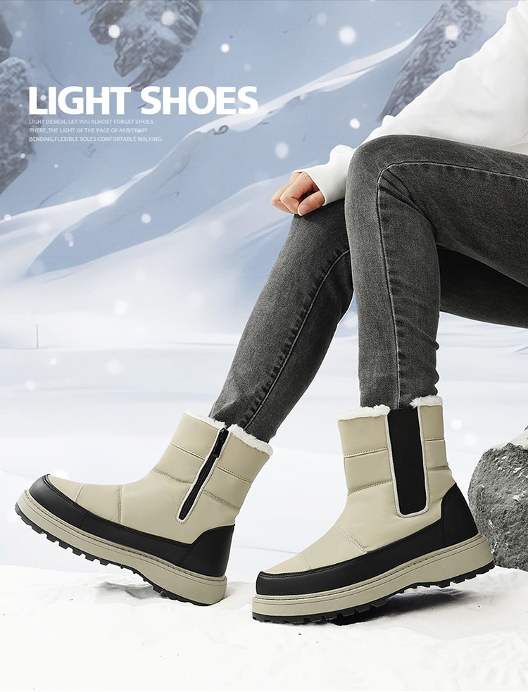 Zees Winter Wasserdichte Anti-Rutsch Schneestiefel Schlupfstiefel Leicht Warme Nordost Ski Baumwollschuhe_voghion.com