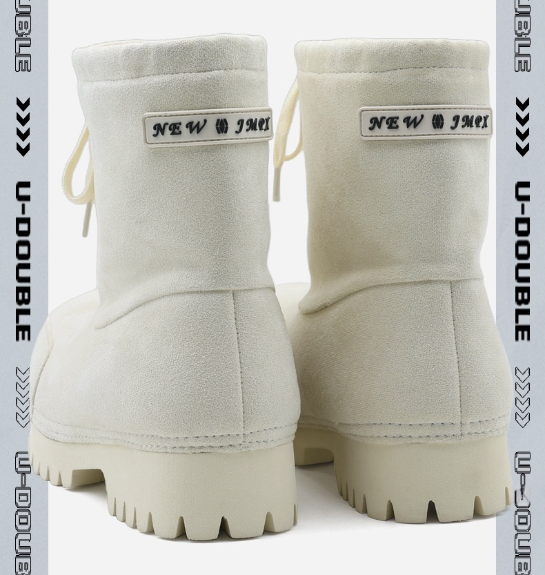 Zees Zees 2025 Winter New Thick-Soled Fashionable Drawstring Big-Toe Snow Boots For Women, Non-Slip Ugly-Cute Ski Thickened Warm_voghion.com