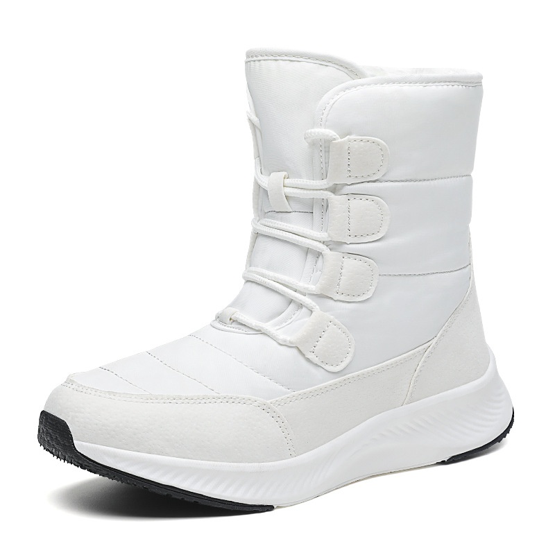 Zees 2023 Northeast Snow Botas de Esqui Femininas para Inverno, Cano Médio, Forradas com Lã e Acolchoadas, Tamanho Grande, Sola Grossa_voghion.com