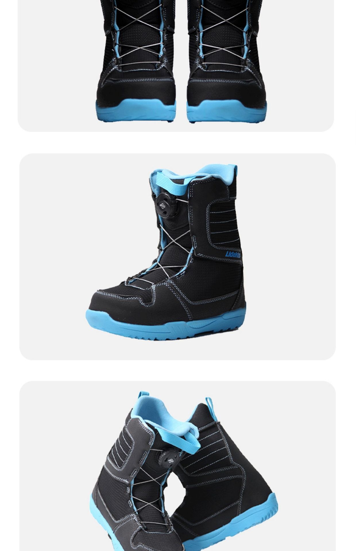 Zees Kinder-Skischuhe für Anfänger mit BOA-Stahlschnalle, schnell anzuziehen, bequem und warm_voghion.com