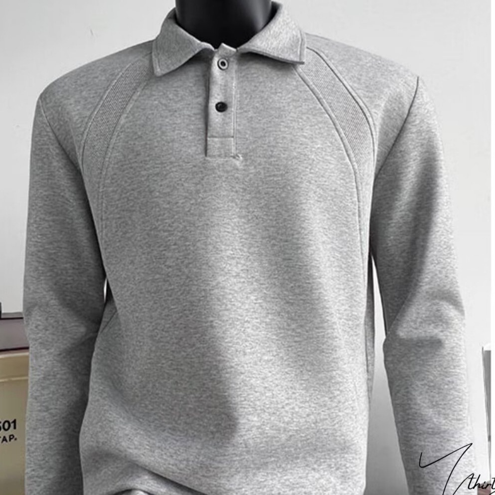 Polo patchwork rétro américain Boy pour homme, marque tendance printemps-automne, coupe ample et décontractée à manches longues_voghion.com