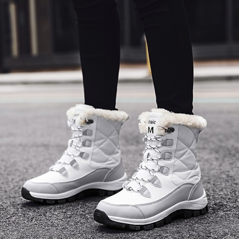 Zees Zees 2024 New Cross-Border Winter Snow Boots For Women, Mid-Calf, Warm, Fleece-Lined, Thickened, Northeast Outdoor Ski Cotton_voghion.com