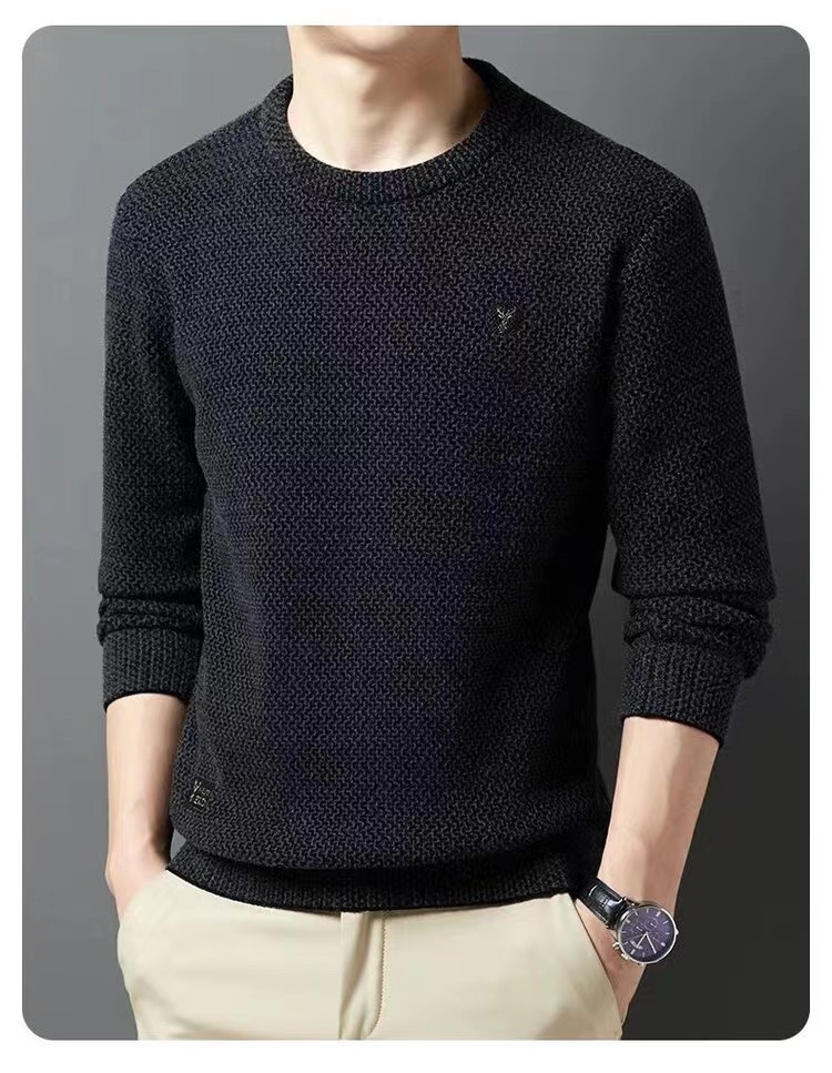 ragazzo Ragazzo Ragazzo Live Maglione lavorato a maglia invernale foderato in pile, collo rotondo, strato di base ispessito, abbigliamento da uomo Dropshipping_voghion.com