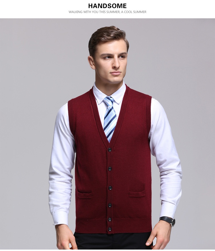 boy Boy Boy Knitted Korean Style Youth Fashion Sleeveless Men's Cardigan Vest Outerwear Casual Trendy Sweater For Men_voghion.com