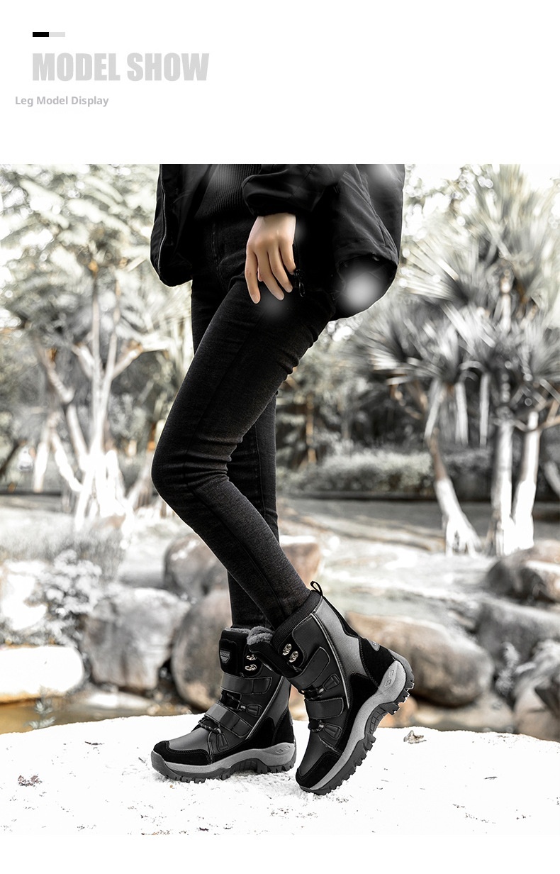 Zees Zees Noordoost Warme Sneeuw Outdoor Skischoenen Katoenen Schoenen Dames Winter Fleece Gevoerd Verdikt Mode Hoge Laarzen Waterdicht_voghion.com