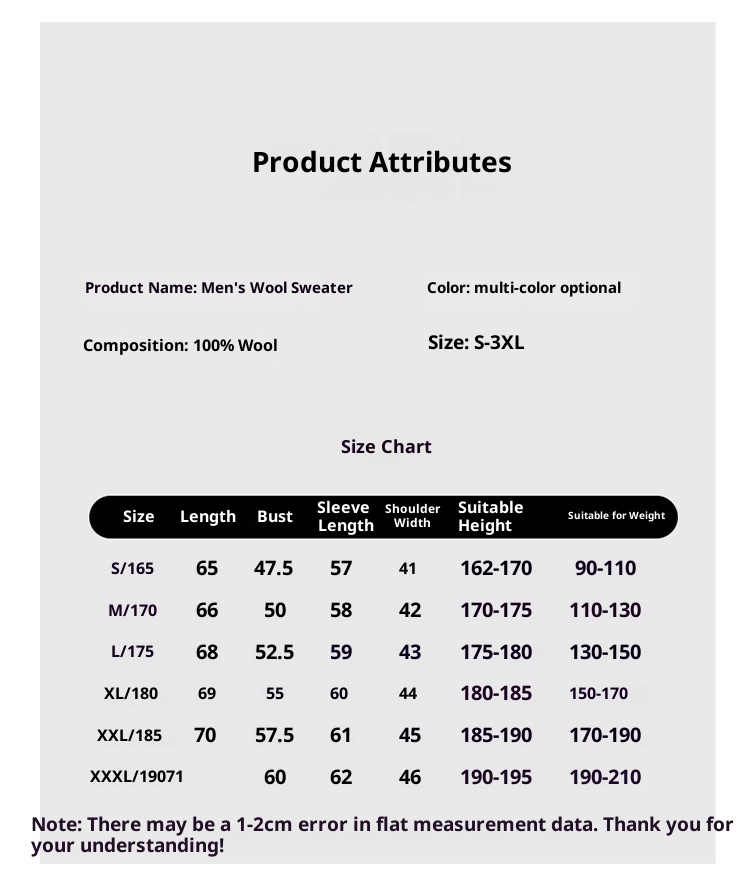 boy Boy Boy 100% Pure Wool Men's Half Turtleneck Thickened Solid Color Sweater Business Casual Loose Knitted Base Shirt Top_voghion.com