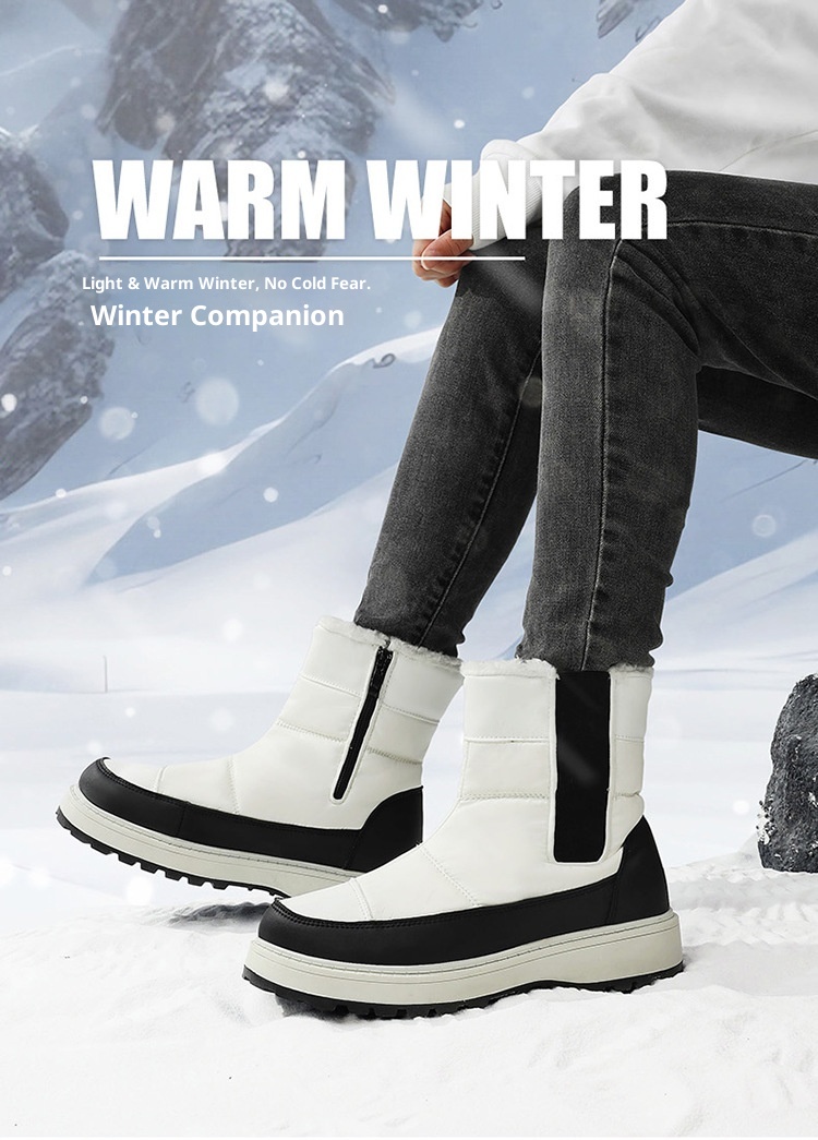 Zees Winter Wasserdichte Anti-Rutsch Schneestiefel Schlupfstiefel Leicht Warme Nordost Ski Baumwollschuhe_voghion.com