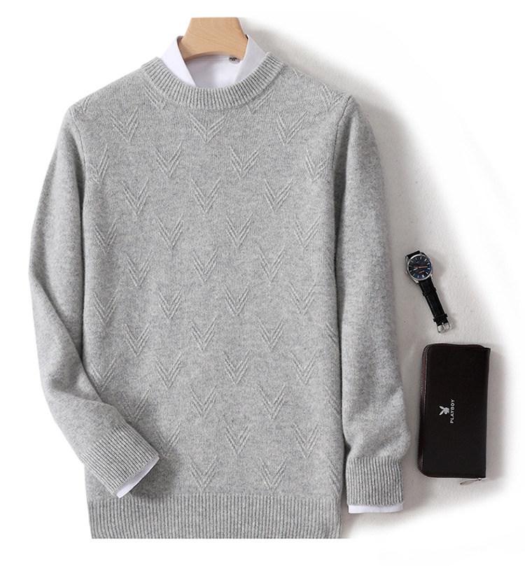 ragazzo ragazzo ragazzo autunno inverno nuovo 100% lana da uomo maglione girocollo caldo spesso camicia di base lavorata a maglia casual_voghion.com