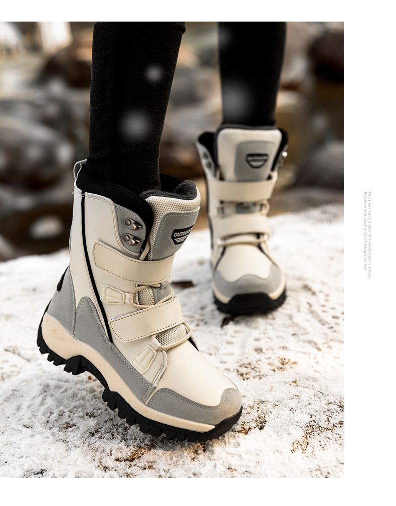Zees Zees Noordoost Warme Sneeuw Outdoor Skischoenen Katoenen Schoenen Dames Winter Fleece Gevoerd Verdikt Mode Hoge Laarzen Waterdicht_voghion.com
