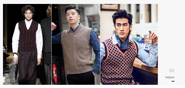 boy Boy Boy Knitted Korean Style Youth Fashion Sleeveless Men's Cardigan Vest Outerwear Casual Trendy Sweater For Men_voghion.com