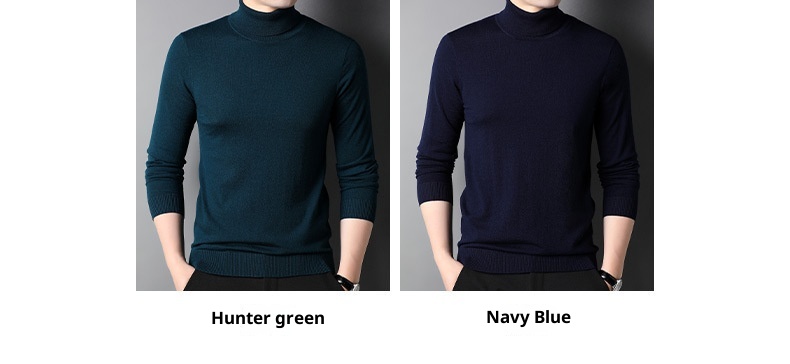 boy Boy Boy Fine Pullover High Neck Pure Wool Sweater For Men Casual Inner Layer Base Shirt Top_voghion.com