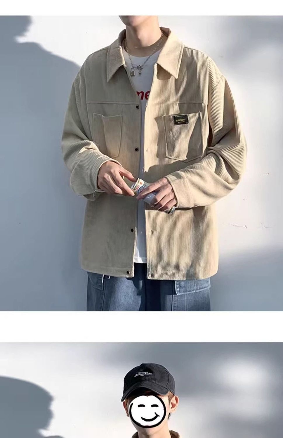 ragazzo Ragazzo Camicia in velluto a coste Primavera e Autunno Completo 2025 Nuovo Stile Bello Giacca da Giovane Uomo Set da Tre Pezzi_voghion.com