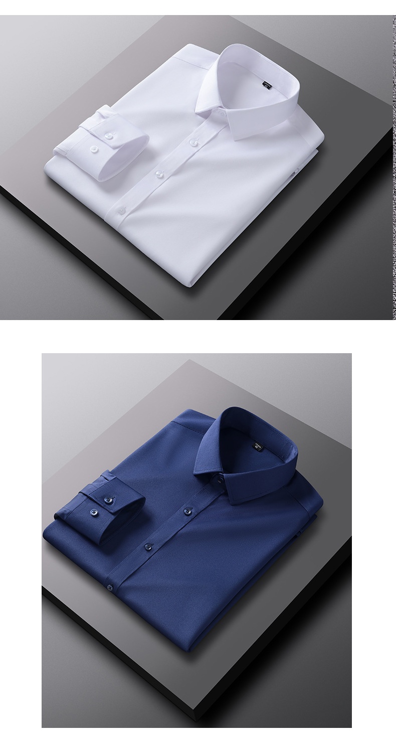 Chemise homme garçon Business Commuter à manches longues, coupe slim, extensible, sans repassage, printemps-été_voghion.com