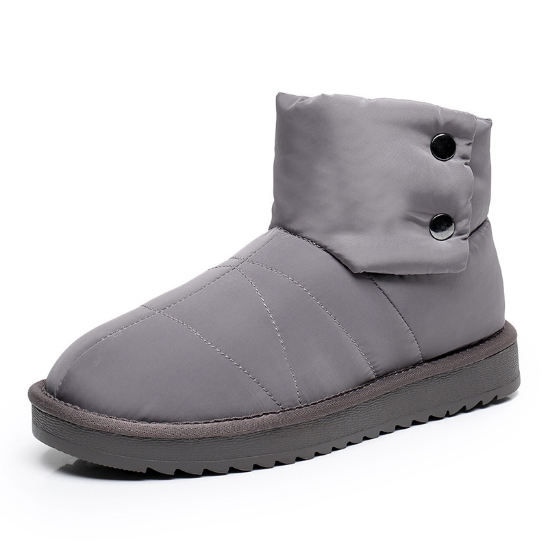 Zees Winter New Fleece-Lined Waterproof Non-Slip Thick-Soled Solid Color Snow Thickened Flat Women's Boots Short Fashion_voghion.com