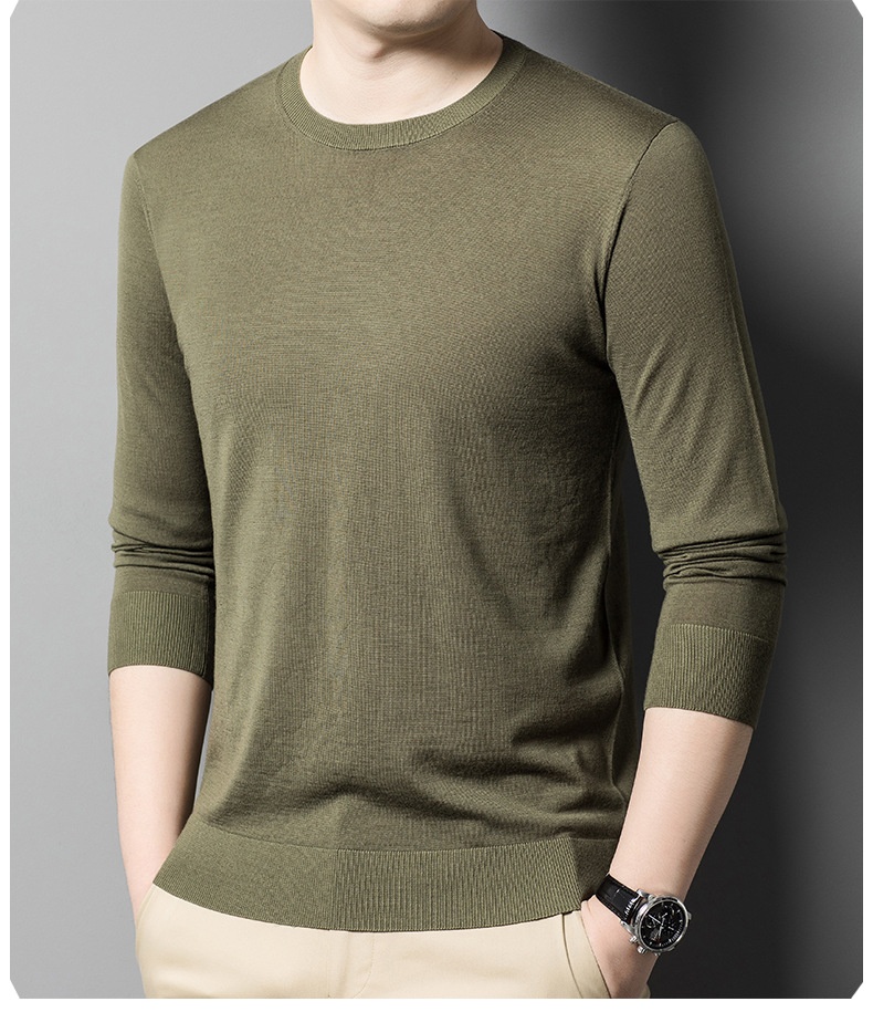 Maglione in lana fine anni '60, lavabile in lavatrice, da uomo, girocollo stretto, manica lunga, lavorato a maglia, primavera autunno, sottile_voghion.com